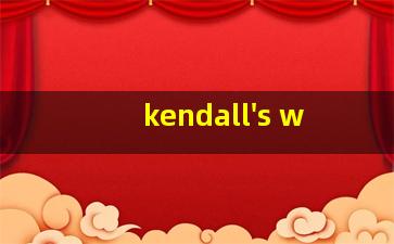 kendall's w